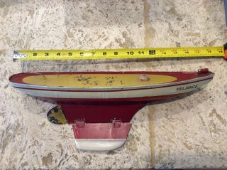Antique Vintage Tin Metal Pond Sail Boat Model “ Reliance “ Weighted Keel 2