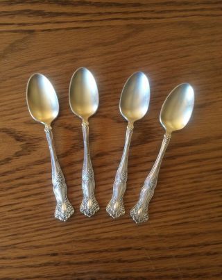 1847 Rogers Bros International Vintage Grape Demitasse Spoons Set 4 Silver Plate