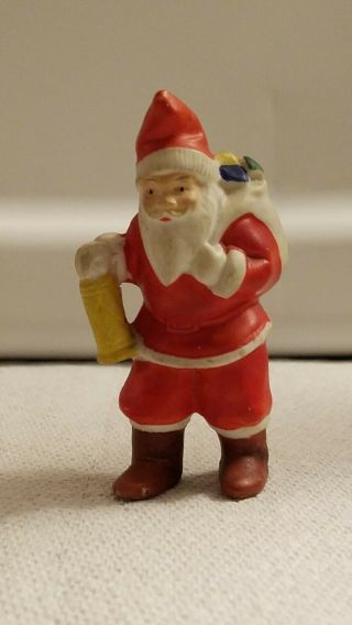 Antique/vintage Bisque German Santa W/ Yellow Lantern