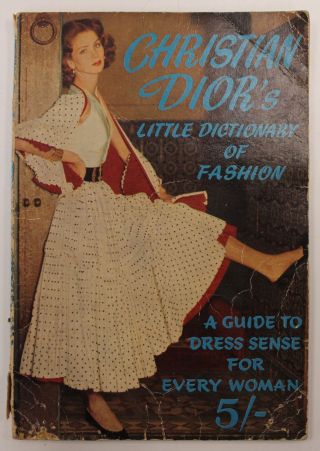 Rare Christian Dior Little Dictionary Of Fashion 1954 Paperback - A23
