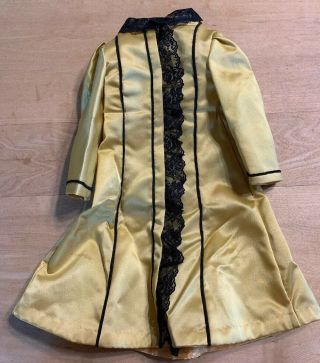 Lovely Vintage Gold Colored Satiny Doll Dress,  Tagged “fashioned By Datha Exline