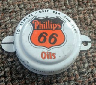Rare Old Phillips 66 Oil Bottle Lid.