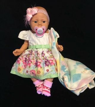 Vintage Anatomically Correct Newborn Girl Baby Doll 18” Make Over W/ Cl