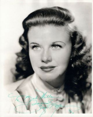 Ginger Rogers Rare " Kitty Foyle " Signed 8x10 - 1940.  Photo By Miehle.