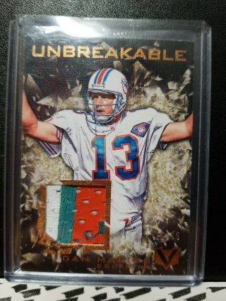 Dan Marino 2017 Vertex Unbreakable Game Worn 3 Color Patch 21/25 Dolphins Rare