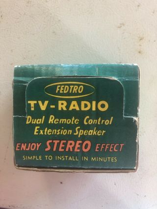 Rare Retro Vintage Fedtro Tv Radio Dual Remote Control Extension Speaker