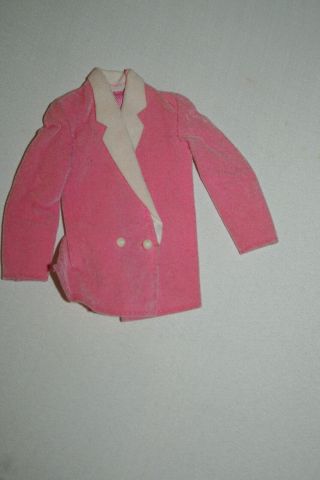 Vintage 1970s Suede Velvet Pink Jacket F/ Barbie Sindy Maddie Mod Fashion Clone