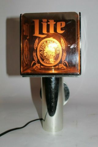 Vintage Miller Lite A Fine Pilsner Beer Bar Light Rare Hanging Wall Plug In Lamp