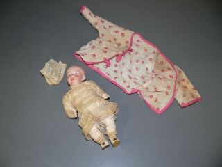 Sweet Small 7 " Antique German Bisque Head Baby Doll Composition Body