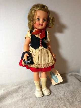 Vintage 1950 ' s Shirley Temple Doll with Silver Pin Ideal Toy Co 15 