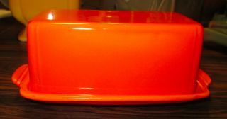 RARE Vintage Homer Laughlin Riviera RED Covered 1/4 Butter Dish Fiesta 2
