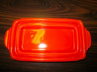 RARE Vintage Homer Laughlin Riviera RED Covered 1/4 Butter Dish Fiesta 3