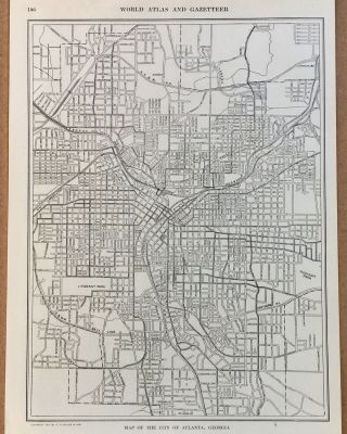 1911 Atlanta,  Georgia Street,  Railroad & Landmarks Map,  Detailed,