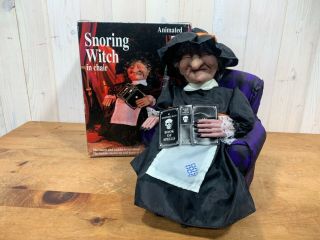 Very Rare Vintage Animated Snoring Witch Halloween Prop Gemmy 1994