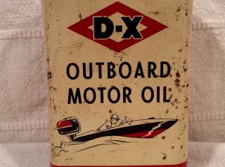 Rare Vintage Dx Outboard Motor Oil 1 Quart Can Sunray Oil Co Tulsa Ok Oklahoma