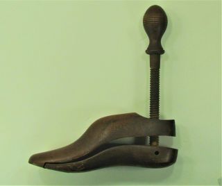Antique Cobblers Wood Shoe/ Boot Form Strech Home Decor Display Wood Screw