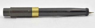 Antique Large Size Moore Safety Pen 5 Huge 14k Gold Nib Screw On No Cap