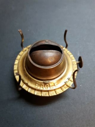 Antique Eagle No.  2 Brass Flip - Top Kerosene Oil Lamp Burner
