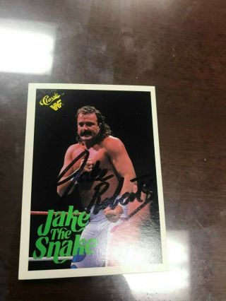 Jake The Snake Roberts Legend Autographed Card Rare Signed Hof Wwe Aew Icon Nxt