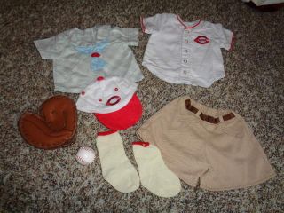 Rare American Girl Kit Cincinnati Reds Fan Red Baseball Outfit Complete