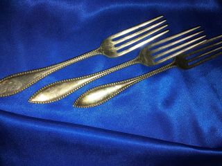 1847 Rogers Bros Silverplate Dinner Forks Set Of 3 Monogram 