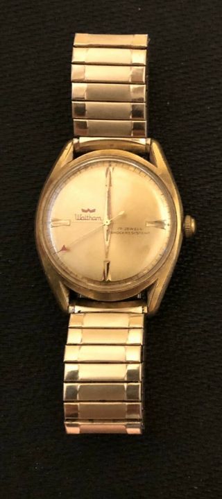 Vintage Mens Waltham 17 Jewels Wristwatch - Runs Shock Resistant/waterproof