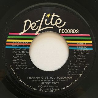 Benny Troy Rare I Wanna Give You Tomorrow Northern Soul 45 Listen