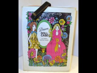 Vintage 1970 Topper Dawn Doll And Her Friends Mod Carry/storage Box Case Vinyl
