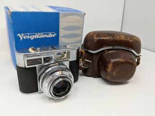 Vintage Voigtlander Vitomatic Ii Camera Color Skopar 1:2.  8 50 W/ Case & Rare Box