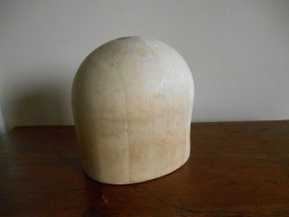 Antique Vtg Wooden Hat Form Mold Midwest H.  B.  & D Co.  Millinery Crown 22