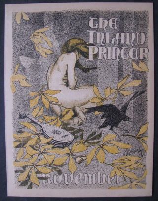 Rare November 1896 Art Nouveau Nude Cover Inland Printer J.  C.  Leyendecker Art