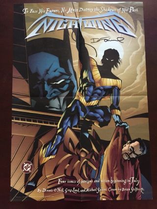 Rare Nightwing 1 Promo Poster Signed By Dennis O 