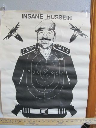 Rare Insane Saddam Hussein Poster Target Iraqi Freedom Iraq War