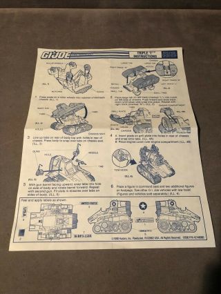 Gi Joe 1990 Mail Away Triple T Ttt Blueprints Very Rare