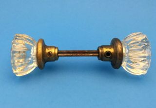 Vintage/antique 12 Point Glass Door Knobs With Shaft (no Chips On Glass)