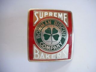 Rare Vintage Bowman Biscuit Co.  " Supreme Bakers " Baking Bakery Advertising Pin