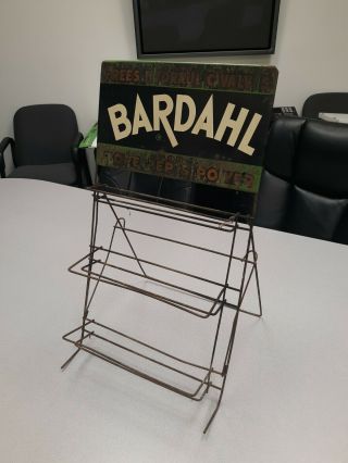 Extremely Rare Vintage Bardahl Advertising Display Rack And Sign