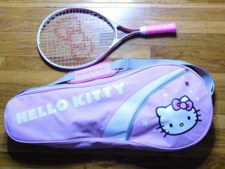 Rare Sanrio Hello Kitty Pink Tennis Racquet Shoulder Bag & Racket Very Good Cond
