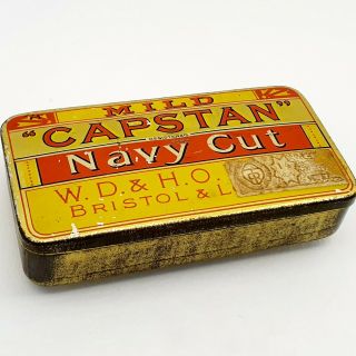 Capstan Navy Cut Vintage Cigarette Tin Metal Box Rare Antique 1930 