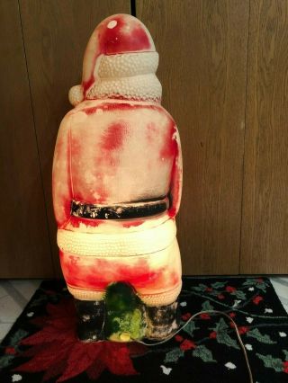RARE Very Old Santa Claus Blow Mold Vintage Christmas Lighted Lawn Decoration 3