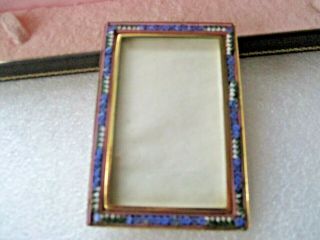 Vintage Italian Small Rectangular Micro Mosaic Picture Photo Frame On Stand