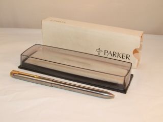Vintage Parker Flighter 4 Coloured Ballpoint Pen - Rolled Gold Trim - Rare - C1980