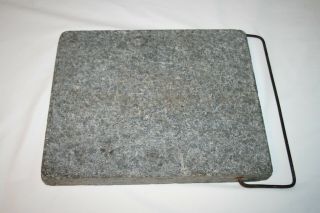 12 " Foot Warming Stone With Metal Handle For Buggy,  Sleigh,  Bed