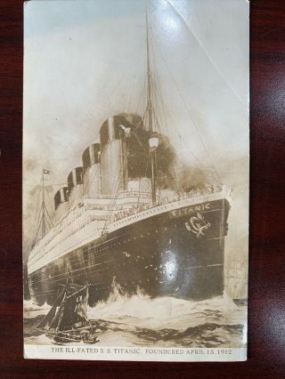 Steamship Titanic Post Sinking C1912 Postcard Rare No Text On Front Left
