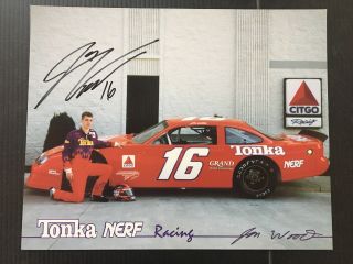Roush Racing,  Extremely Rare Early 2002 Jon Wood Autographed Race Photo E26