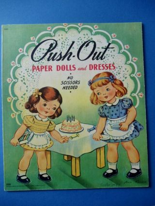 Vintage 1946 Push - Out Paper Dolls Book Saalfield 2520 Ann Kovach Dupl