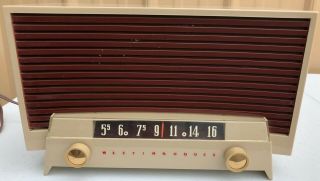 Vintage Westinghouse Mid Century Modern Am Tube Radio Model H 536t6 - Tan - Rare