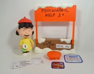 Rare 2003 Psychiatric Help Booth Lucy 5 " Action Figure Peanuts Charlie Brown
