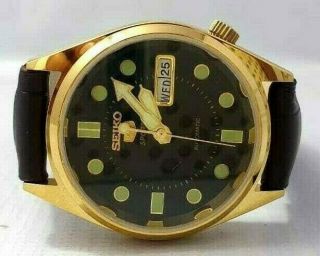Vintage Rare Seiko Automatic 17 Jewels 6309 Day Date Japan Made Men`s Watch