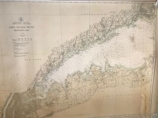 1919 Long Island Sound East Coast U.  S.  Geodetic Survey Chart Conn - N.  Y.